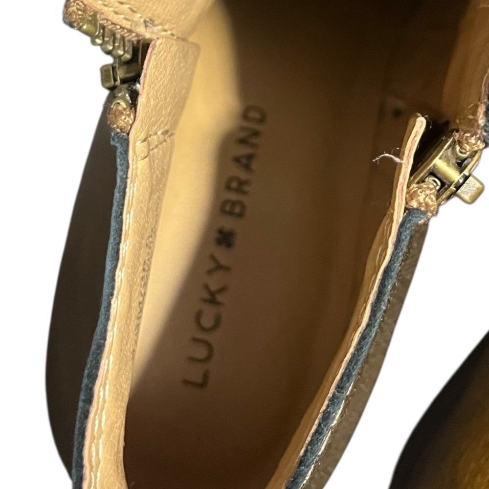 Lucky Brand Women's Basel leather ankle booties in the color Old Bronze. - Picture 3 of 6